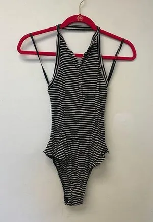 Urban Outfitters Out From Under Snap Front Halter Striped Bodysuit thumbnail 1