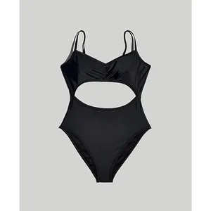 Madewell Cinched Cutout One-Piece Swimsuit True black M NWT thumbnail 4