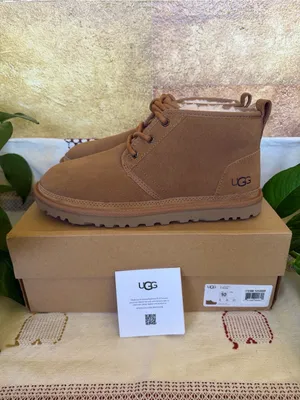 NEW UGG Women’s Neumel Suede Wool Lace-Up Chestnut Ankle Chukka Boots, Size 10 thumbnail 2