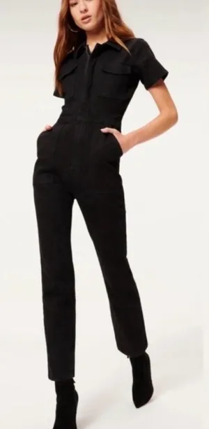 Good American Fit For Success Jumpsuit Black Stretch M One-Piece Utility Pockets thumbnail 1