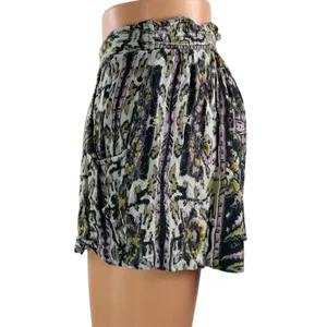Bundle of 2 Free People Black Floral Boho Smocked High Rise Mini Shorts Size XS thumbnail 5