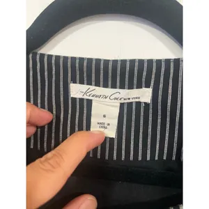 Kenneth Cole Pinstripe Structured Peplum Top 90s Minimalist 6 thumbnail 6