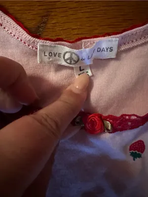 Love Peace & Lazy Days Strawberry Lace Trim Pajama Set Pink Coquette PJs Viral thumbnail 11
