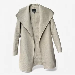 Banana Republic Double Faced Wool Wrap Coat Women XS Beige Minimalist Long thumbnail 2