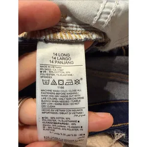 Old Navy High Rise Wow Wide Leg Jeans Dark Wash Raw Hem Size 14 LONG thumbnail 6