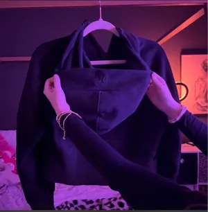 Lululemon Black Scuba Half-Zip Hoodie Oversized XS/S thumbnail 2