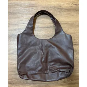Brown Faux Leather Grommet Studded Hobo Shoulder Bag Slouchy Tote Handbag thumbnail 4