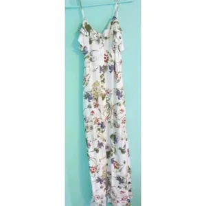 ✨HP✨White Botanical Print Front Ruffle Cami Dress✨ thumbnail 7