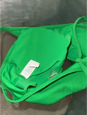 Old Navy Green Textured High-Waist Bikini Set Top M Bottom S thumbnail 5