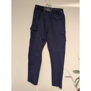 Nike Womens Sportswear Cargo Pants Navy Blue Tapered Elastic‎ Waist Small thumbnail 4