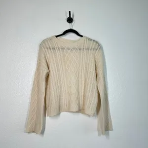 Fishermen Sweater S Cable Knit 1oo% Cashmere Cream Capsule Pullover Reformation thumbnail 5
