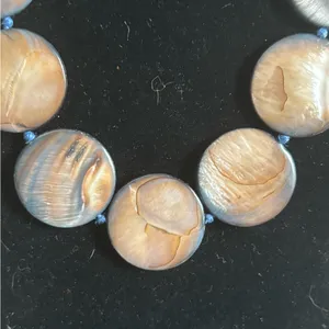 Mother of Pearl Blue/ Brown Shell Necklace thumbnail 2
