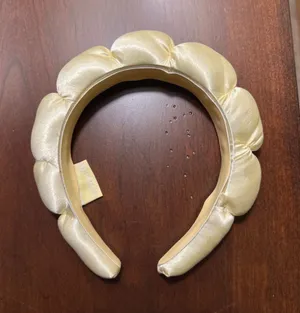 Yellow Satin Bubble Headband Padded Statement Hair Accessory Vintage Style New thumbnail 1
