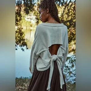 Nwot free people alyria solid pullover sweater thumbnail 3