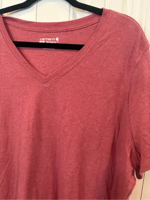 Carhartt pink marled knit relaxed fit v neck size 3X thumbnail 3