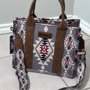 Wrangler‎ Women Aztec Southwestern Crossbody Tote Lavender Bag Purse thumbnail 3