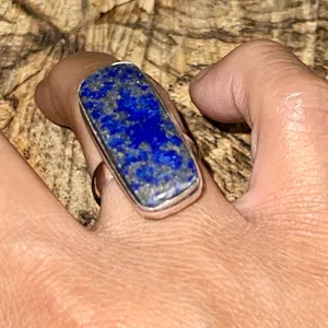 Lapis Lazuli Ring Size 8 1/2 Blue thumbnail 4