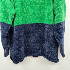 Offline by aerie Navy Blue & Green Long Sleeve Crewneck Chenille‎ Sweater Sz L thumbnail 5