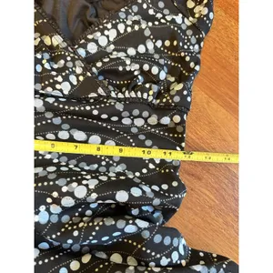 VTG Windsor Dress Mesh Polka Dot Midi Sz.Small Black Asymmetrical Hem Whimsigoth thumbnail 7
