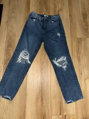 JBD Jeans Straight leg distressed blue denim thumbnail 2