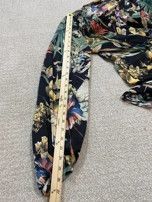 Miss Avenue Black Floral Long Sleeve Midi Shirt Dress Size M thumbnail 12
