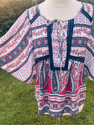Fig & Flower Anthropologie Boho Peasant Blouse thumbnail 6