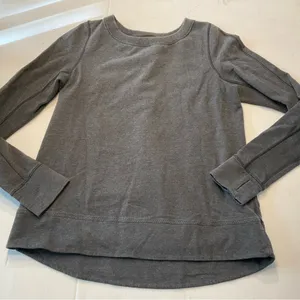 Lululemon Exhalation Pullover Heathered Black Women Sz 2/4 thumbnail 3