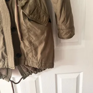 Abercrombie Military Green Brown Sherpa Fur Lined Hood Winter Parka Y2K Large thumbnail 5