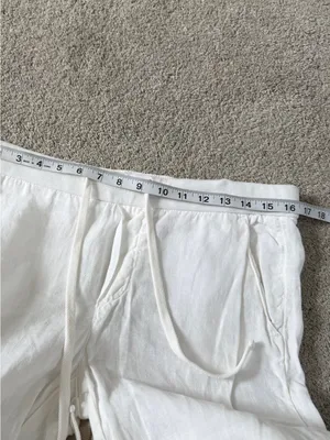 Standard James Perse Women’s 100% Linen Pants Drawstring Minimalist White 2/US 6 thumbnail 9