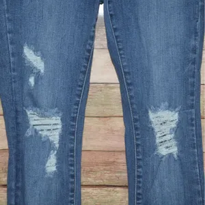 Judy Blue Skinny Jeans Ladies 3 26 Distressed Stretch Denim Pants Raw Cuffed Hem thumbnail 3