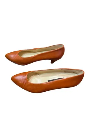 Evan Picone wms orange slip on kitten heels 2" formal shoes SKU 10-411 thumbnail 4