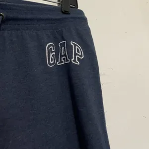 Gap womens navy blue cropped elastic drawstring loungewear jogger pants medium thumbnail 2