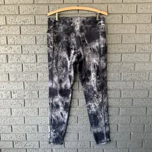 ZYIA Active Gray Womens High-Waisted Cropped TieDye Print Leggings 14 16 Pilates thumbnail 4
