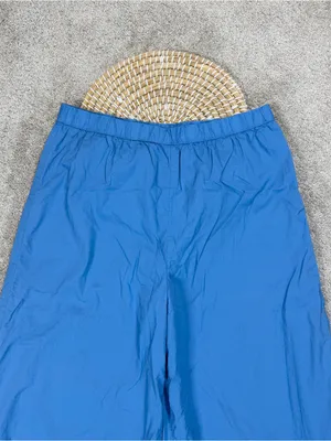 American Eagle Women’s Super Wide Leg Crop Pants Pull On in Blue XL thumbnail 2
