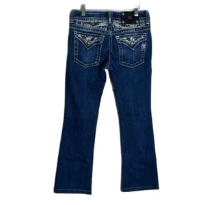 Miss Me ladies bootcut denim jeans‎ with studded bling gem pockets size 27 thumbnail 2