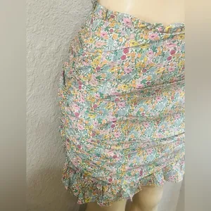 FOR LOVE & LEMONS RALEIGH FLOWER PRINT SHIRRED SKIRT SizE M thumbnail 9