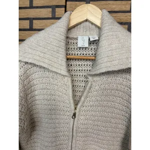 Joie Tan Zip‎ Up Sweater Size Small thumbnail 3