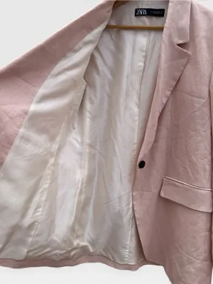 ZARA Linen Relaxed Blazer thumbnail 9