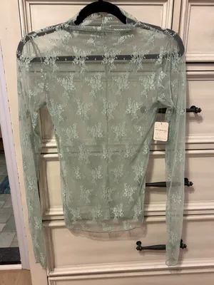 NWT Free people lady lux sheer top polar fog thumbnail 3