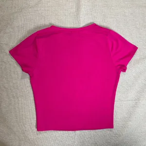 Bozzolo | Pink Ribbed Crewneck Cropped Tee | Large thumbnail 2