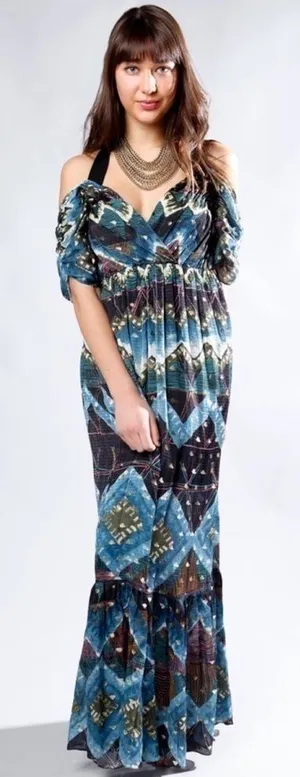 Anthropologie TRYB Markus Brevick Printed‎ Maxi Dress XS $188 thumbnail 1