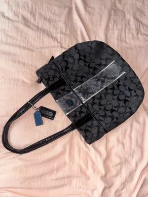 Vintage Coach Signature Python Stripe Tote thumbnail 3