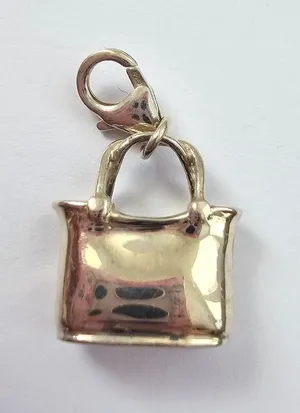 Coldwater Creek Silver Tone Tote Handbag Clip On Charm Pendant 925 Lobster Clasp thumbnail 1