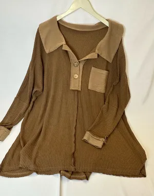 Boutique Waffle Knit Oversized Large Dress/Top thumbnail 1