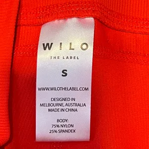 1093 | Wilo The Label Ribbed High Waisted Ruched Athletic Leggings‎ Red Womens S thumbnail 6