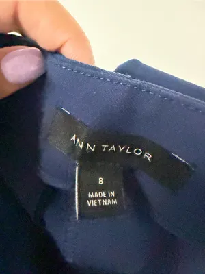 Ann Taylor The Side Zip Ankle Pant Bi-Stretch Navy Size 8‎ Careerwear Office thumbnail 4