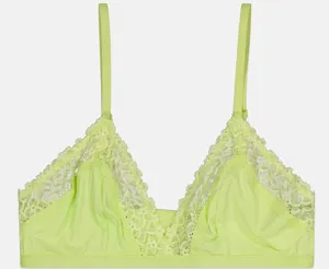 Aerie Lace Detail Non Padded Bra, Lime Size XL thumbnail 1