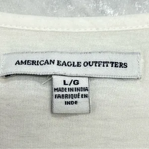 American Eagle outfitters boho crochet oversized eyelet blouse size large thumbnail 7