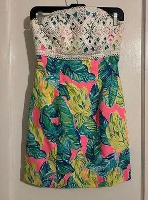 Lilly Pulitzer Tropical Print Dress size 00 thumbnail 1