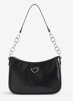 H&M Black Heart Accent Shoulder Bag thumbnail 1
